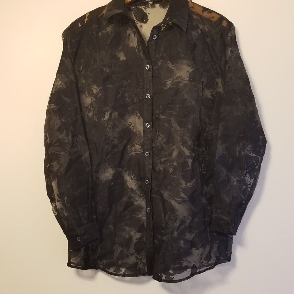 Disturbia Spectre Sheer Loose Fit Blouse Top - Picture 6 of 14